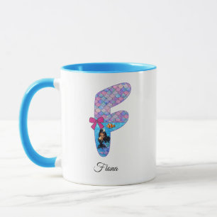 Mug Lettre personnalisée de l'alphabet de sirène F
