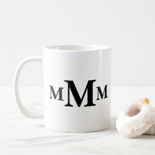 Mug Lettre personnalisée "M" Modèle Monogramme
