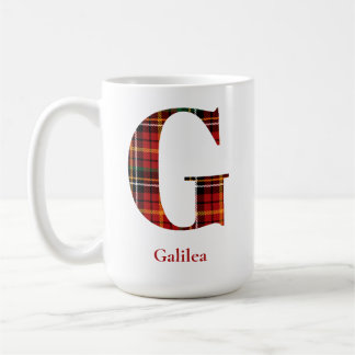 Mug Lettre plaid tendance G Monogramme Nom Noël