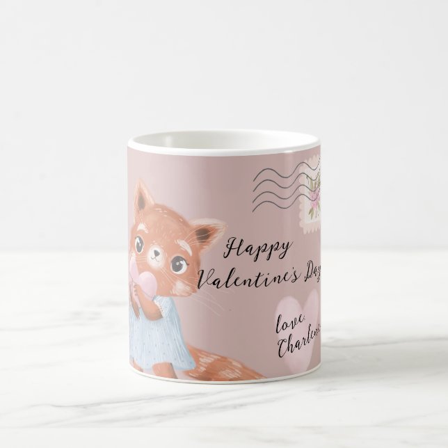 Mug Lettre postale Panda rouge mignonne Saint-Valentin (Centre)