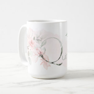 Mug Lettre Q de Monogramme rose rose rose pâle