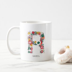 Mug Lettre R   LETTRE FLEURIE Whimsical Monogramme I M