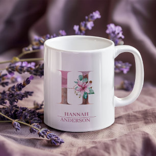 Mug LETTRE Rose D'Aquarelle D'OR H
