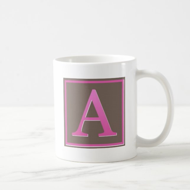 Mug Lettre rose et Brown un monogramme (Droite)