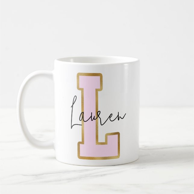 Mug Lettre rose Gold College Varsity Monogram L (Gauche)