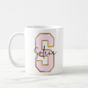 Mug Lettre rose Gold College Varsity Monogram S