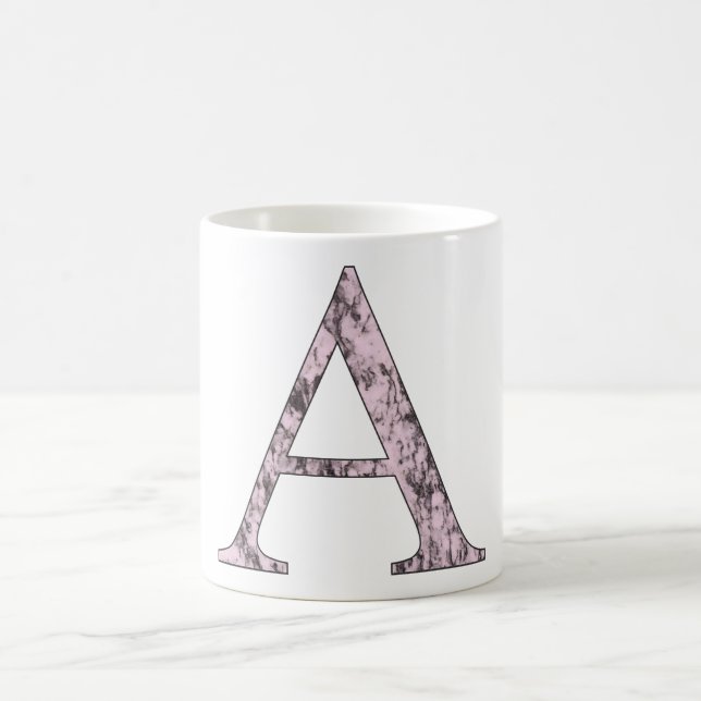 Mug Lettre rose Un monogramme initial Marble Alpha sym (Centre)