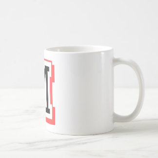 Mug lettre rouge et noire M