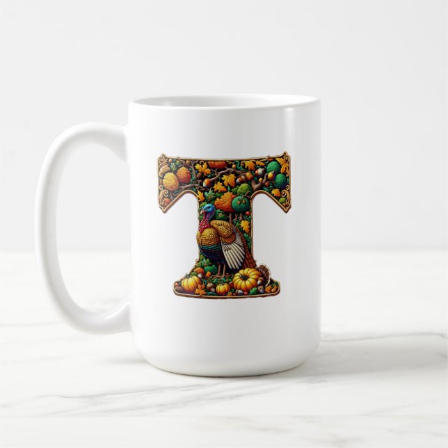 Mug Lettre style dinde de Thanksgiving  (Gauche)