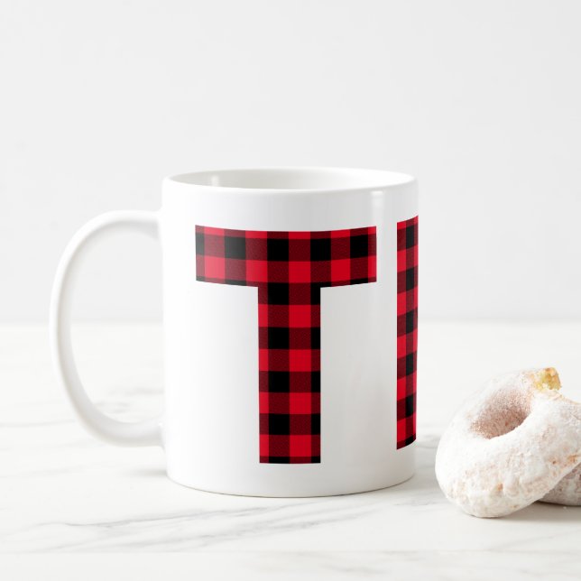MUG LETTRE TONIE ROUGE ET BALLON NOIR TOMA TOMÉ (Avec donut)
