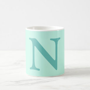 Mug LETTRE Turquoise CLAIRE INITIALE Bleu tendance Min