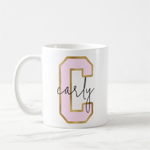 Mug Lettre Varsity du Pink Gold College Monogramme C
