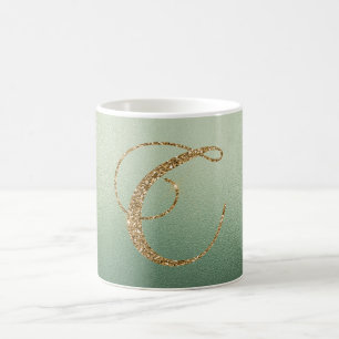Mug LETTRE VERTE Olive Parties scintillant OR C