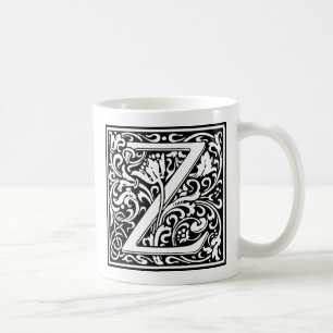 Mug Lettre Z Monogramme médiéval Art Nouveau