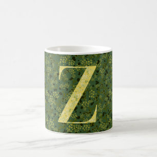 Mug Lettre Z vert foncé et jaune