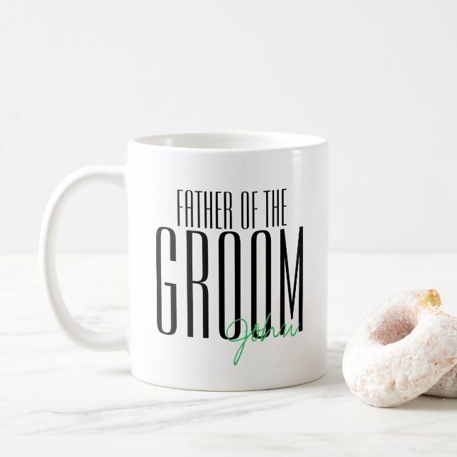 Mug Lettres audacieuses "père noce de marié" (Avec donut)
