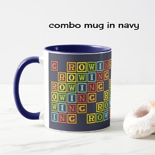 Mug Lettres d'aviron colorées marine