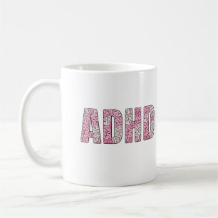 Mug Lettres de cerveau TDAH - Anatomie rose et beige T