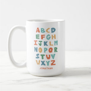 Mug Lettres de classe personnalisées ABC Alphabet mode