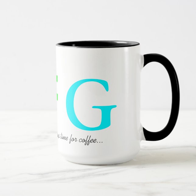 Mug lettres de nom néon initiales (Droite)