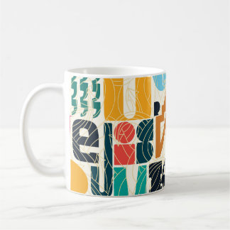 Mug Lettres dessinées à la main : design vintage sans