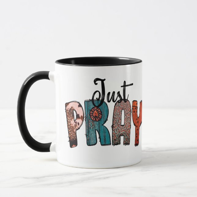 Mug Lettres funky Priez simplement (Gauche)