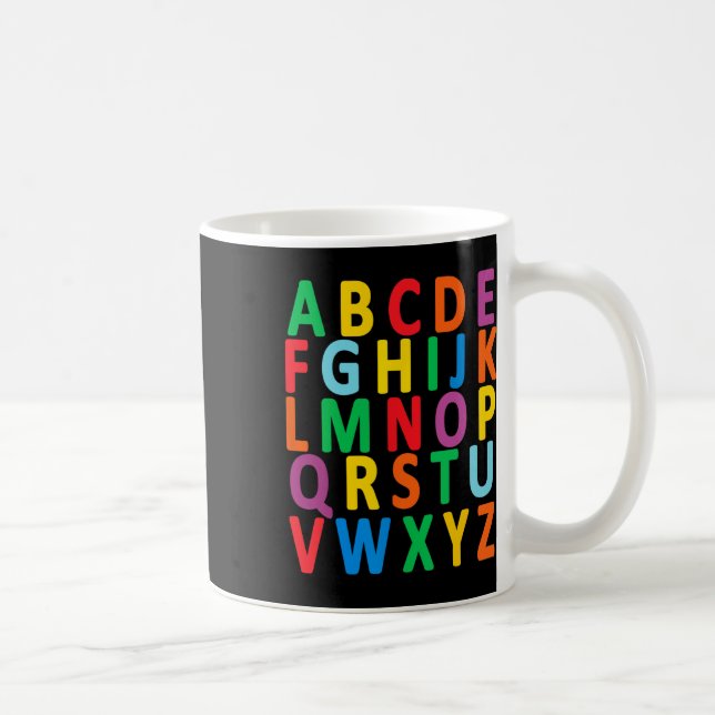 Mug Lettres Majuscules Alphabet Apprendre Abc Garçon F (Droite)