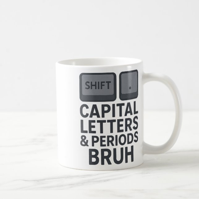 Mug Lettres majuscules et points bruh, enseignants sar (Droite)