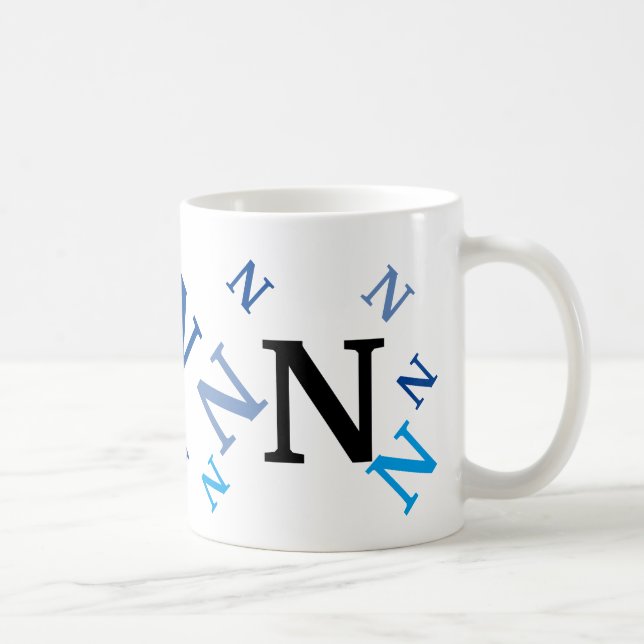 Mug - Lettres mélangées en bleu (Droite)