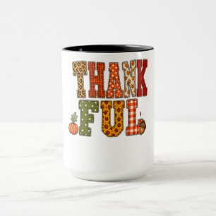 Mug Lettres Motifs de Remerciement Design de Thanksgiv