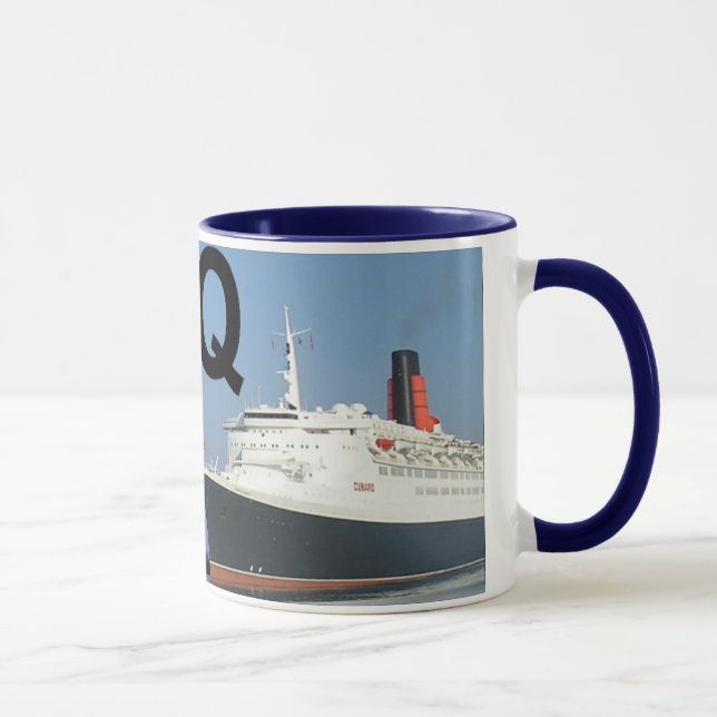 Mug Lettres - Q - QE2 (la Reine Elizabeth 2) (Droite)