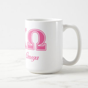 Mug Lettres roses d'Omega de Chi d'Alphi