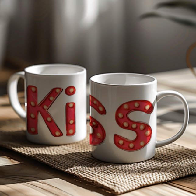 Mug Lettres rouges Kiss Sign (Créateur téléchargé)
