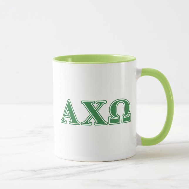 Mug Lettres vertes d'Omega de Chi d'Alphi (Droite)
