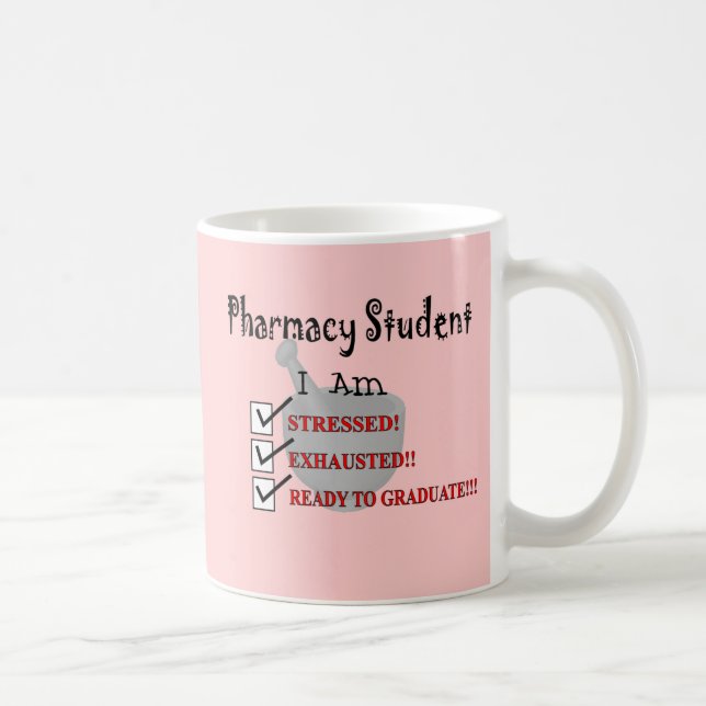 Mug L'étudiant de pharmacie "préparent pour recevoir (Droite)