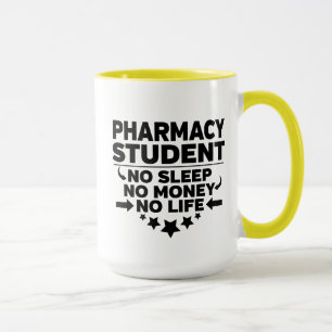 Mug L'étudiant en pharmacie ne dort pas d'argent pas 