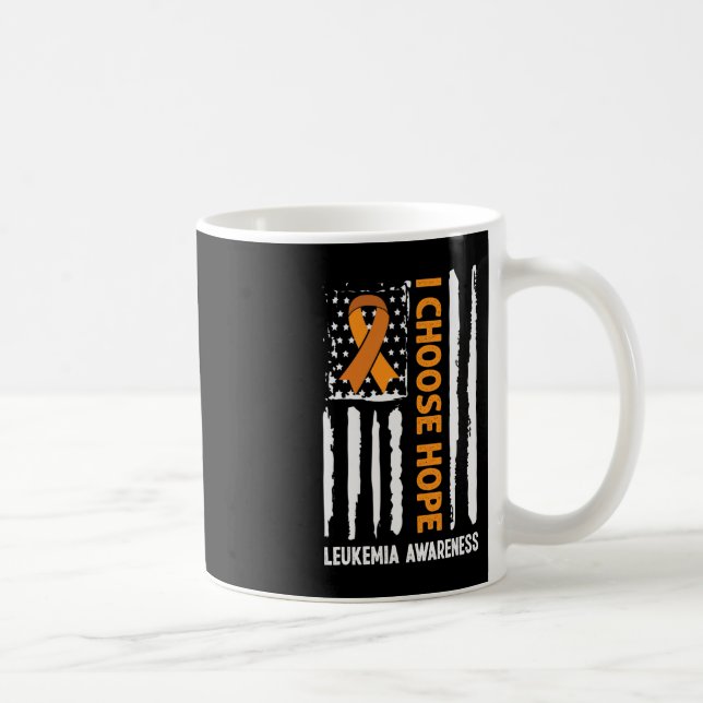 Mug Leucémie Sensibilisation Leucémie Cancer USA Drape (Droite)