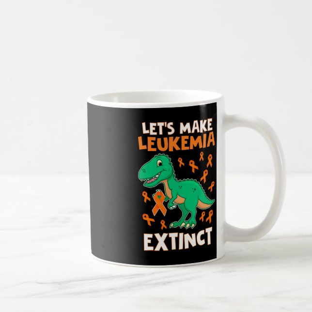 Mug Leukemia Dinosaur Orange Ribbon Hématologue Repti (Droite)