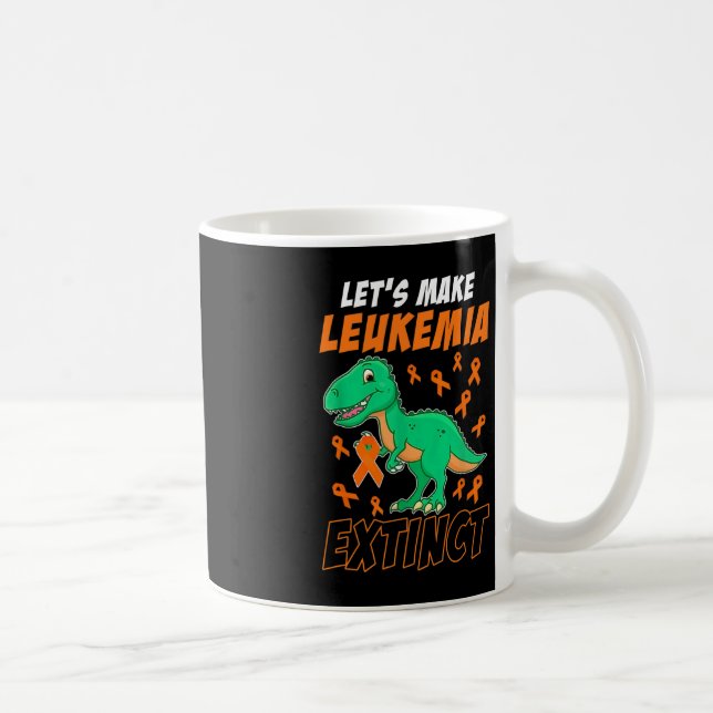 Mug Leukemia Dinosaur Orange Ribbon Hématologue Repti (Droite)
