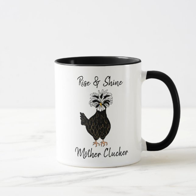 Mug Lève et brillante Mère Clucker Drôle Humour de pou (Droite)