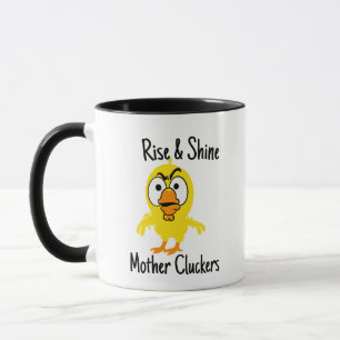 Mug Lève et brillante Mère Cluckers Drôle Pun de poule