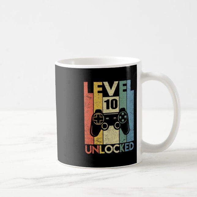 Mug Level 10 Unlocked Funny Video Gamer 10th Birthday  (Droite)