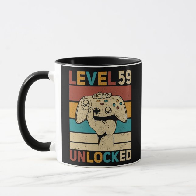 Mug Level 59 Unlocked 59th Birthday 59 Years Old (Gauche)