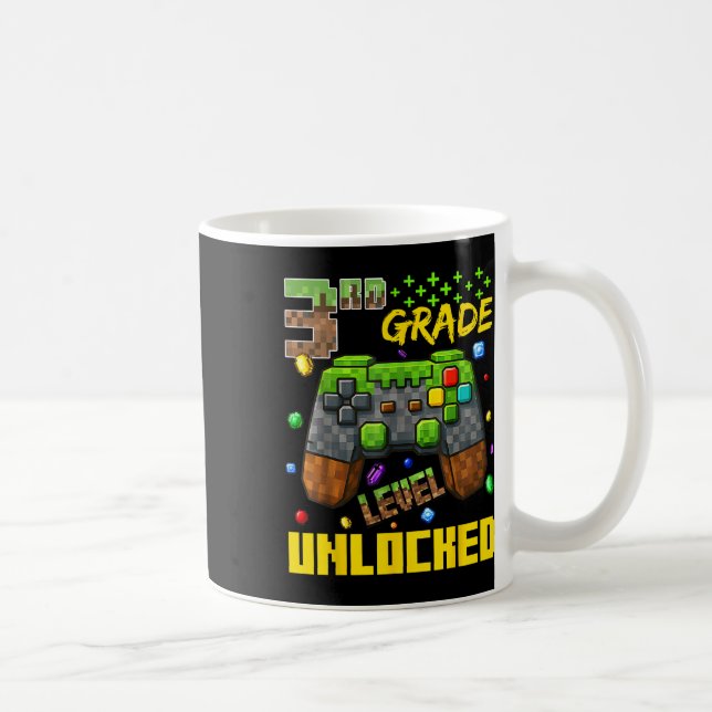 Mug Level Unlocked Gamer Tee For Third Grade Boys  (Droite)