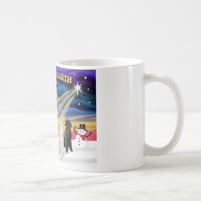 Mug Lever de Noël - Caniches (2 standards) (Droite)
