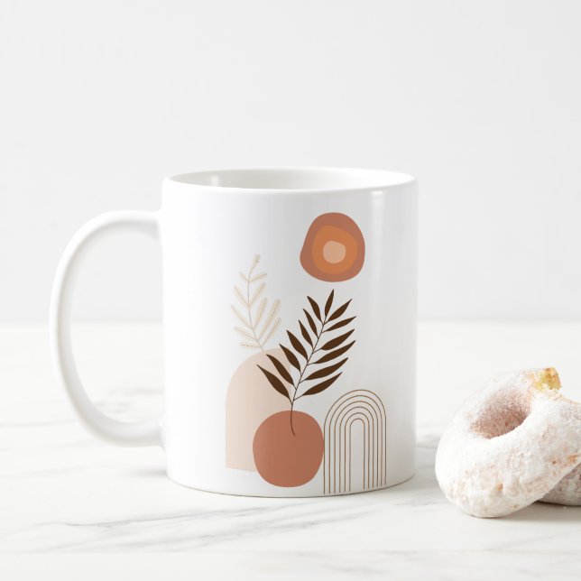Mug Lever de soleil botanique moderne | Vibrations pos (Avec donut)
