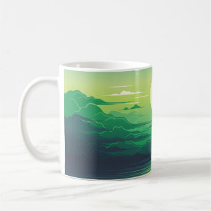 Mug Lever de soleil dans la mer habillage d'illustrati