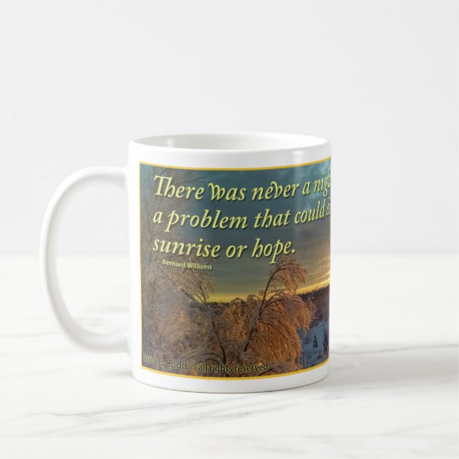 Mug Lever de soleil d'hiver au-dessus de paysage de (Gauche)
