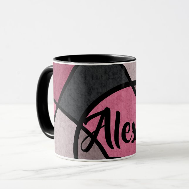 Mug Lever de soleil rose, abstrait (Devant gauche)