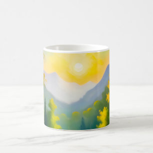 Mug Lever de soleil sur des montagnes enneigées et un